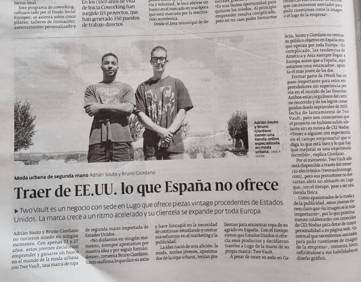 Two Vault featured in the press — Adrián Souto and Bruno Giordano